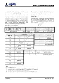 AS4C32M16MSA-6BIN Datasheet Page 7