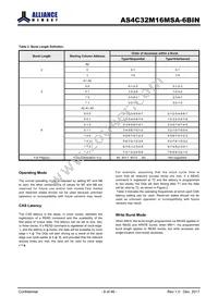 AS4C32M16MSA-6BIN Datasheet Page 8