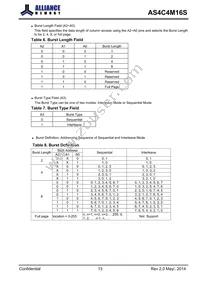 AS4C4M16S-6BINTR Datasheet Page 13