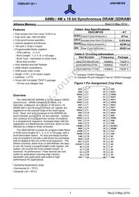 AS4C4M16S-6TCN Datasheet Page 2