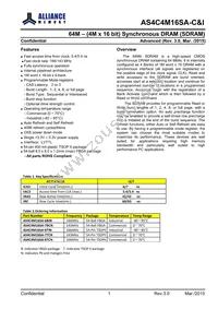 AS4C4M16SA-6BINTR Datasheet Page 2
