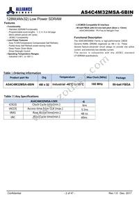 AS4C4M32MSA-6BIN Datasheet Page 2