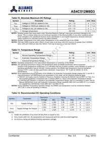 AS4C512M8D3-12BINTR Datasheet Page 21
