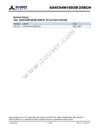 AS4C64M16D2B-25BCN Datasheet Cover