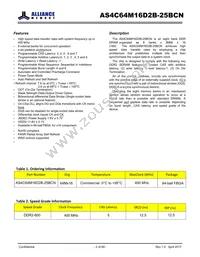 AS4C64M16D2B-25BCN Datasheet Page 2