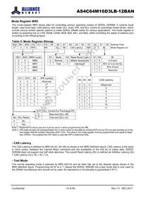 AS4C64M16D3LB-12BAN Datasheet Page 14