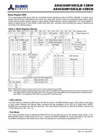 AS4C64M16D3LB-12BINTR Datasheet Page 14