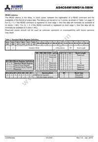 AS4C64M16MD1A-5BINTR Datasheet Page 10