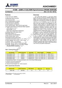 AS4C64M8D1-5TINTR Datasheet Page 2