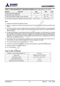 AS4C64M8D1-5TINTR Datasheet Page 14