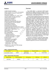 AS4C64M8D2-25BANTR Datasheet Page 2