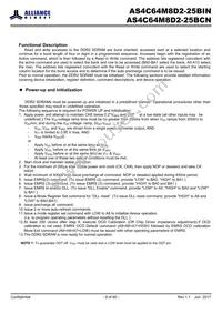 AS4C64M8D2-25BINTR Datasheet Page 9