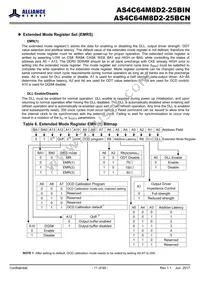 AS4C64M8D2-25BINTR Datasheet Page 11