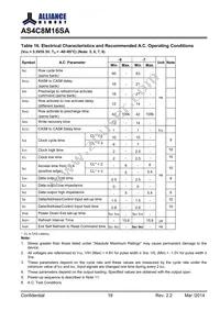 AS4C8M16SA-6BINTR Datasheet Page 19