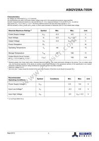 AS62V256A-70SINTR Datasheet Page 3