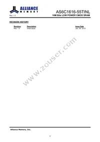 AS6C1616-55TINL Datasheet Cover