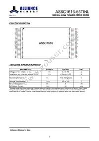 AS6C1616-55TINL Datasheet Page 3