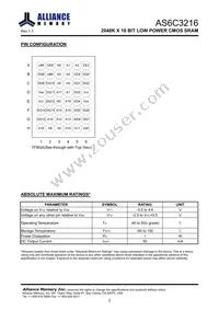 AS6C3216-55BIN Datasheet Page 3