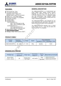 AS6C3216A-55TINTR Datasheet Page 2