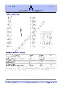 AS6C4016-55BIN Datasheet Page 2