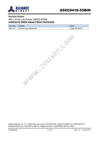 AS6C6416-55BINTR Datasheet Cover