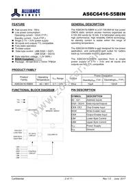 AS6C6416-55BINTR Datasheet Page 2