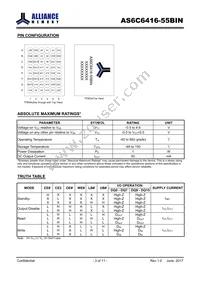 AS6C6416-55BINTR Datasheet Page 3