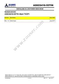AS6C6416-55TINTR Datasheet Cover
