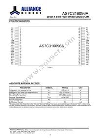 AS7C316096A-10TIN Datasheet Page 3