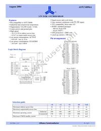 AS7C34096A-20TIN Datasheet Cover