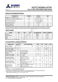 AS7C34096A-8TINTR Datasheet Page 4