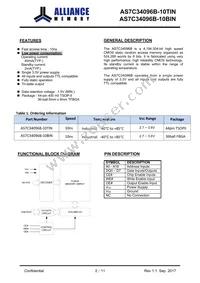 AS7C34096B-10BINTR Datasheet Page 2