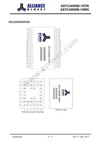 AS7C34096B-10BINTR Datasheet Page 3