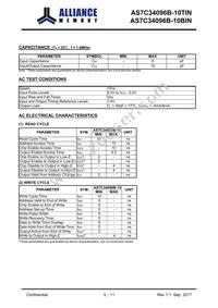 AS7C34096B-10BINTR Datasheet Page 5