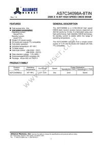 AS7C34098A-8TINTR Datasheet Page 2