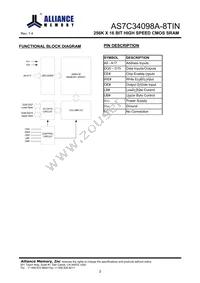 AS7C34098A-8TINTR Datasheet Page 3