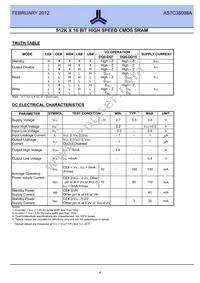 AS7C38098A-10BINTR Datasheet Page 4