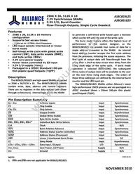 AS8C803625-QC75N Datasheet Cover