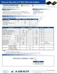 ASFLMX-25.000MHZ-5ABH Datasheet Cover