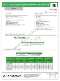 ASMPM-0806-4R7M-T Datasheet Cover