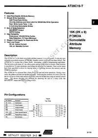 AT28C16-20TI Datasheet Cover