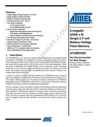 AT29BV020-12JU Datasheet Cover