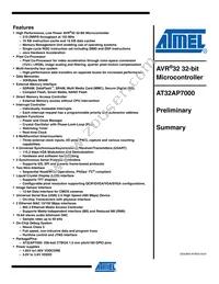 AT32AP7000-CTUR Datasheet Cover