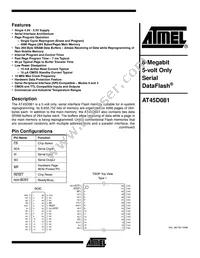 AT45D081-TI Datasheet Cover