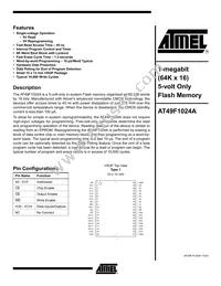 AT49F1024A-45VL Datasheet Cover