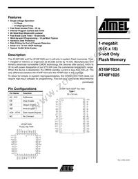 AT49F1025-70JI Datasheet Cover