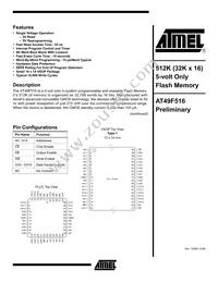 AT49F516-70VI Datasheet Cover