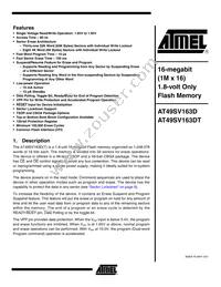 AT49SV163DT-80TU Datasheet Cover