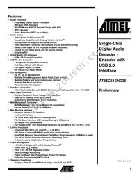 AT85C51SND3B1-RTTUL Datasheet Cover