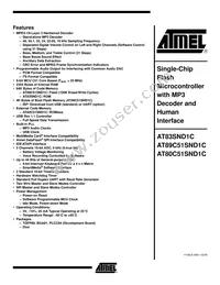 AT89C51SND1C-7HTUL Datasheet Cover